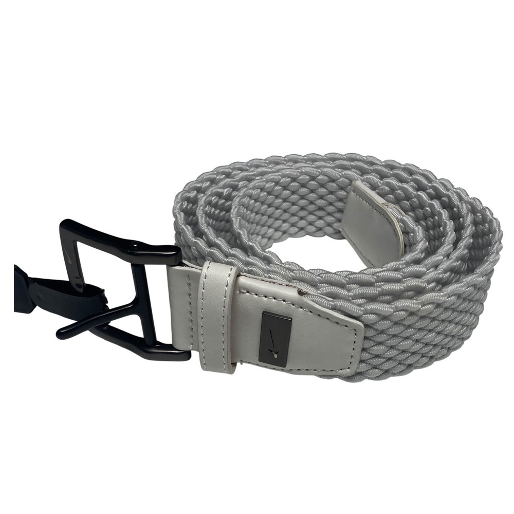 Nike Light Gray Woven Elastic Belt with Black Buckle